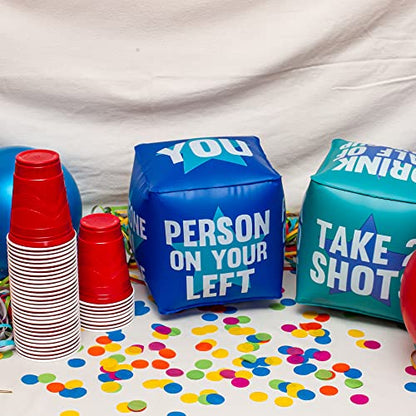 Giant Dice Drinking Game for Adults - Blow Up Dice PVC Inflatable and Reusable 2 Dice - 10" - Jumbo Dice for Indoor Outdoor Fun Games, Pool Parties, Lawn Floor Games