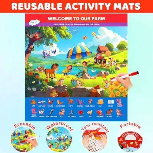 Search and Find Activity Book for Kids Ages 3-5, Preschool Learning Activities, Toddler Toys Travel Games, Kids Busy Book for Car Airplane Road Trip Essentials, Perfect Easter Christmas Birthday Gift - color: Orange