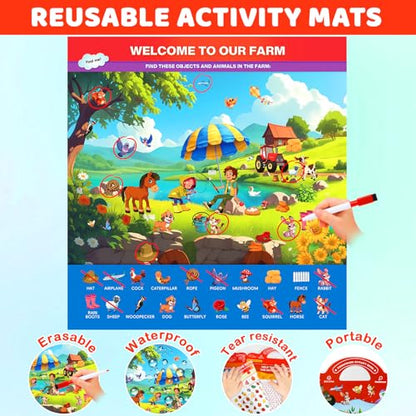 Search and Find Activity Book for Kids Ages 3-5, Preschool Learning Activities, Toddler Toys Travel Games, Kids Busy Book for Car Airplane Road Trip Essentials, Perfect Easter Christmas Birthday Gift - color: Orange