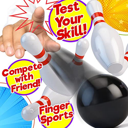 JA-RU Finger Sports Mini Bowling Set for Kids (6 Pack) Tabletop Bowling Games, Office Desk Toys, Bowling Party Favors, Classroom Prizes, & Stocking Stuffers | 217-6p - size: 6 Sets