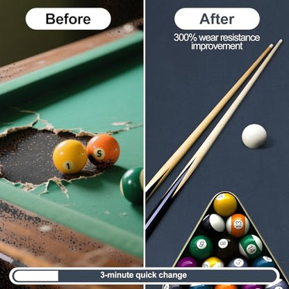 STRONGBERRY Pre-Cut Pool Table Felt Replacement Kit - 8ft Billiard Cloth w/Gloves, Strips & Tools, Felt for Pool Tables - color: BLACK
