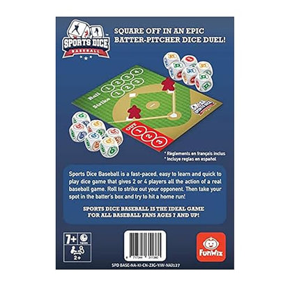 FoxMind, Baseball Sport Dice Game, for Baseball Fans, Easy to Play, Travel Sized - style: Baseball