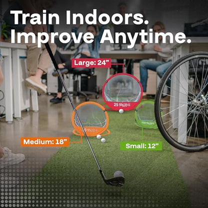 PGA Tour Golf Practice Aids By Golfgen: Premium Chipping Nets, Putting Rings, & Targets, Indoor & Outdoor Training, Improve Accuracy & Control, Master Putting and Chipping, Portable for On The Go - size: 3 Chip Nets