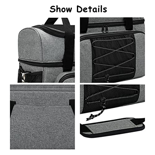 LRTJ Bowling Bags 2 Balls and Shoes-Bag for Bowling ball-Bowling bag with Wooden Ball Holder-Double Balls Tote Bag fits a Single Pair of Bowling Shoes Up to Mens Size 16 and Extra Essentials