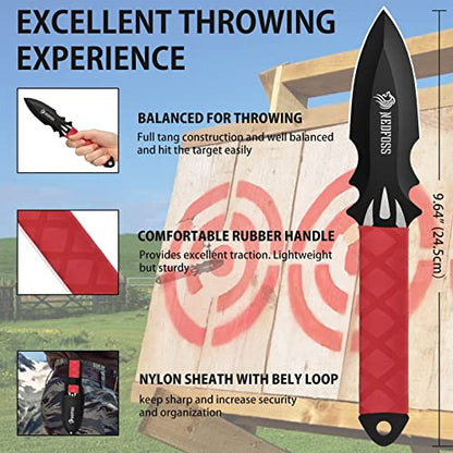 NEDFOSS Bear Throwing Knives Axes Set, 11.7" Throwing Axes and Tomahawks | Axe Throwing Axe w/ TPR Handle, Axe Throwing Game for Backyard Recreation, Easter Halloween Christmas Gift for Women Men - style: Throwing Combo
