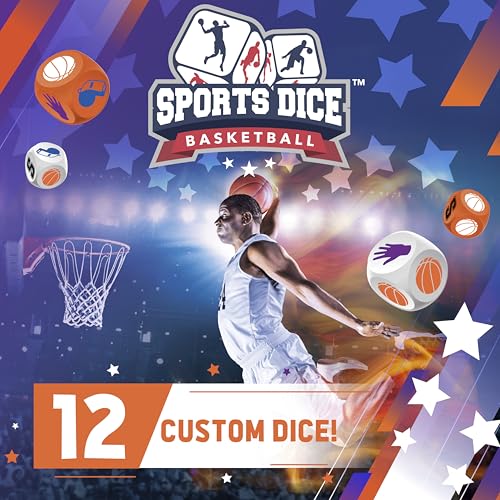 FoxMind Games: Sports Dice Basketball, a Fast-paced dice Game for Kids and Adults. Race to Score Points and Win The Game. Easy to Learn, exciting to Play. 2–4 Players Ages 8+ - style: Basketball