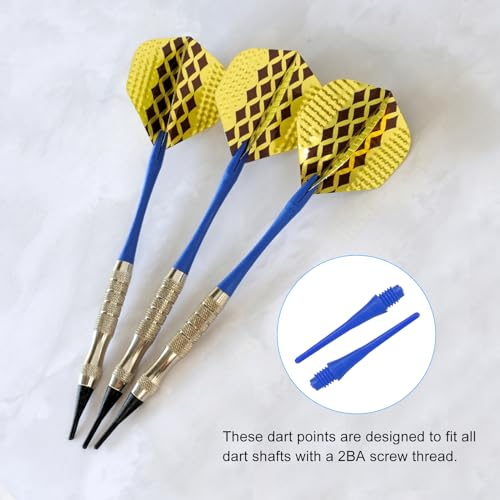 PATIKIL Plastic Dart Tips Thread, Pack Soft Tip Dart Points Replacement Dart Accessories - color: Blue
