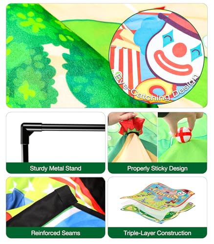 Golf Chipping Outdoor Game, 71'' x 71'' Portable Battle Golf Game Set, Double-Sided Hitting Mat for Indoor & Outdoor Family Fun, Great Gift for Adults, Juniors & Beginners (20 Sticky Balls)