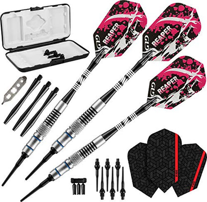 Viper Grim Reaper 80% Tungsten Soft Tip Darts with Storage/Travel Case - size: 16 Grams, style: Medium Knurling