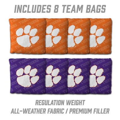 YouTheFan NCAA 2' x 4' Slogan Series Professional Wood Cornhole Game with Logo Bags - color: Clemson Tigers