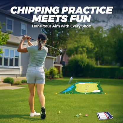 TOY Life Chipping Golf Practice Mats Golf Game Training Mat Indoor Outdoor Games for Adults Family Kids Outdoor Play Equipment Stick Chip Golf Set Backyard Game(Patented) - style: Golf Green Style