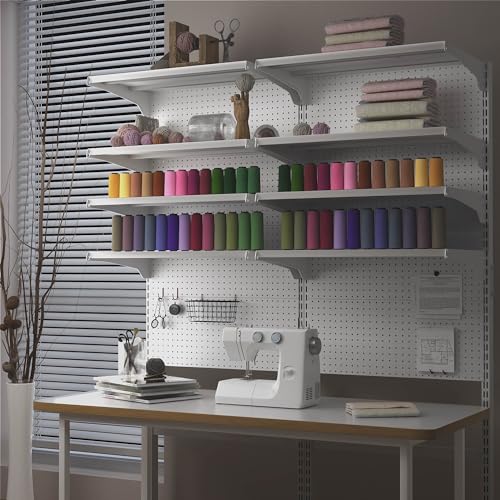 JWX DDB Standing Pegboard Shelf Unit, 30'' White Home Office shlef cabinets with Metal Pegboard and 15 Pieces Organizer Tool Holders - color: Frosted White
