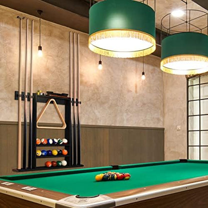 XCSOURCE Pool Cue Rack Only, Pool Stick Holder Wall Mount, 6 Pool Billiard Stick + Ball Set Wall Cue Rack, Made of 100% Solid Pine Wood, Compact Billiard Table Accessories for Man Cave - color: Black- 6 Pool