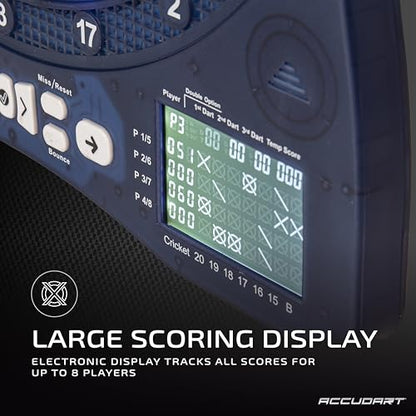 Accudart Light FX 2000 Electronic Dartboard with Vibrant LED Light Displays - Scoring Up to 4 Players - Includes 6 Soft Tip Darts