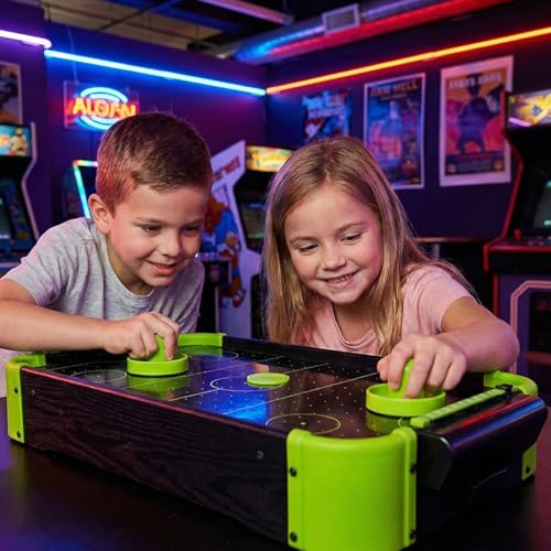 20"x12.25" NEON Wooden Tabletop AIR Hockey Game