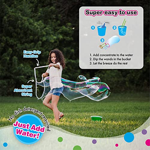WOWMAZING Giant Bubble Kit: Unicorn - Incl. Wand, 2 Big Bubble Concentrate Pouches and 8 Sun-Activated Magical Stickers | Outdoor Toy for Kids, Girls | Bubbles Made in The USA - Unicorn Kit - style: Unicorn