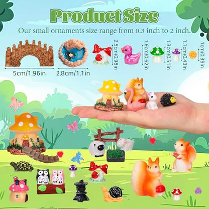 160 Pcs Fairy Garden Accessories Miniature Resin Animals Tiny Fairy House Figurines Fairy Garden Ornament Kit for DIY Crafts Micro Landscape Dollhouse Mini Scene Garden Outdoor Decor - style: 160Pcs-Fairy Garden Accessories