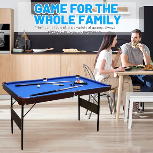 Seydrey 4 in 1 Multi Game Table, Folding Portable Billiards Game Table Set