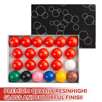 22 Pcs Snooker Ball Standard Set 2-1/16 inch - 52.5 mm Billiard Balls Set Suitable for Official Game Ball/British Billiard