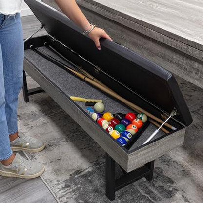 American Legend Billiard Table with Rustic Wood Finish - color: Grey