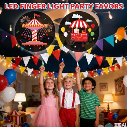 36 Pack Circus Party Favors for Kids, Light up Finger Lights Carnival Theme Birthday Party Supplies, Classroom Treasure Box Rewards, Goodie Bag Stuffers - style: Circus