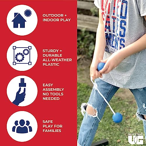 University Games, Double Ladder Ball Indoor Outdoor Ladderball Game Set, 6 Soft Rubber Bolas Balls, Zippered Travel Case, Premium Quality and Durability for 2 or More Players Ages 8 and Up