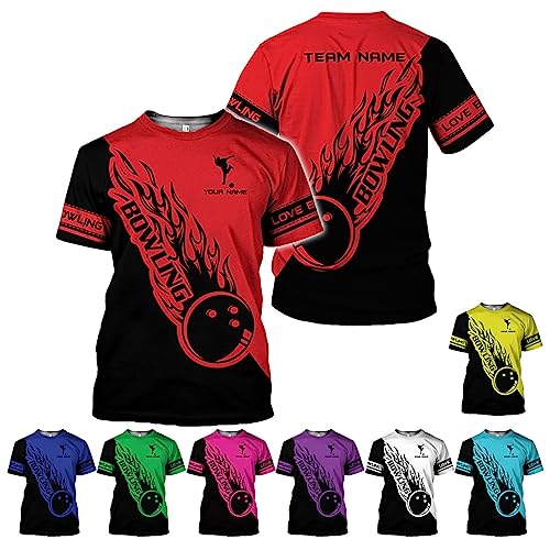 Rivelus Personalized Name Bowling Shirts for Men and Women 3D, Bowling Shirts for Team Bowling, Bowling Shirts Gift - color: Blm23