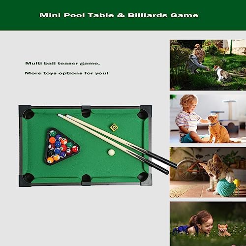 Mini Pool Table for Kids Small Billiards Game Table Top Pool Table Toy for Cat Gift for Kids Cat Pool Table Toy - style: P-20"