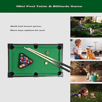 Mini Pool Table for Kids Small Billiards Game Table Top Pool Table Toy for Cat Gift for Kids Cat Pool Table Toy - style: P-20"