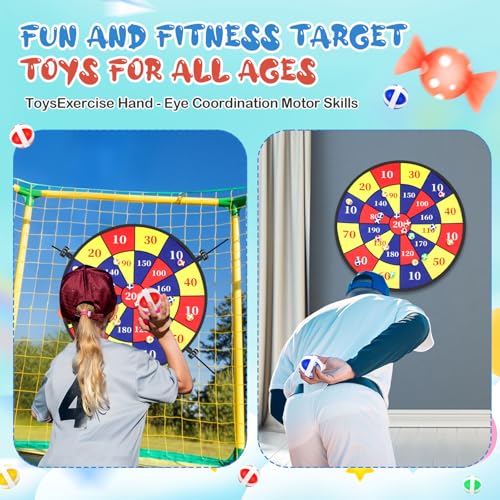 Lunmon 29" Trampoline Dart Board Game Accessories, Trampoline Toss Game Dartboard with 20 Sticky Balls, Indoor & Outdoor, Sport Fun Party Play Toys for Birthday Gifts - style: Stylish Style 200 Score