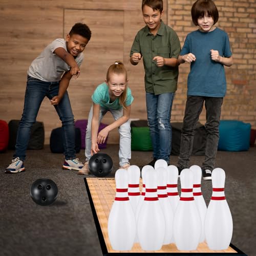 Mini Bowling Set Indoor Outdoor Indoor Bowling Set with Guide Arrow Mat Gold and Silver Medal Backpack Dispensing Suitable for Family Friends Family Party Entertainment - style: Cassic