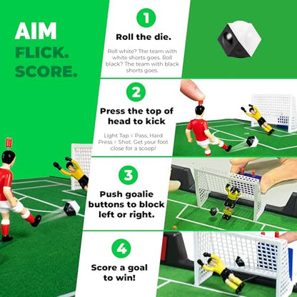 TIPP-KICK JR Cup Soccer Board Game – Family Tabletop Game with Metal Players & Goalkeepers | Great Gifts for Players, Kids & Adults | Indoor Soccer Toys for Boys 6-8 8-12
