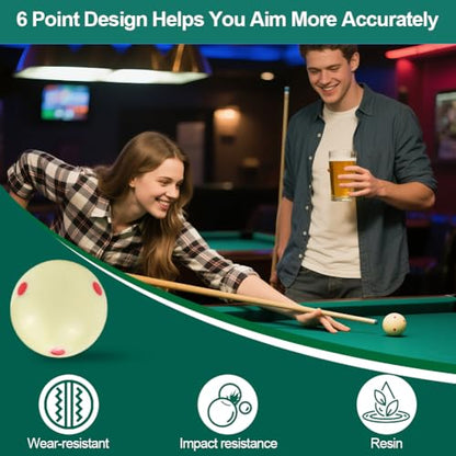 2 PCS Billiards Cue Ball 2-1/4" Pool Cue Practice Training Artifact with Three Finger Billiard Gloves 2 Ball Bag 6 Pool Table Marker Dots for Billiard Table Accessory