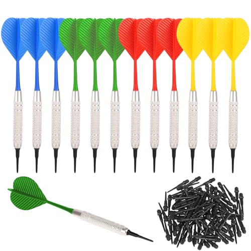 Soft Dart, 12 Pcs Dart with Plastic Soft Tip Points for Dartboard