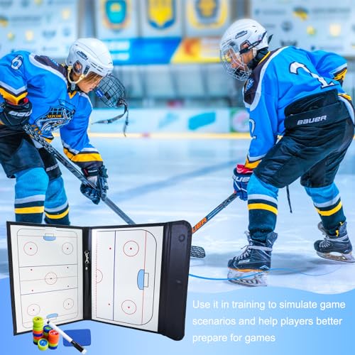 Joyeee Ice Hockey Tactics Board for Kids & Adults, Magnetic Coaching Board, Ice Hockey Equipment for Men, Boys and Ice Hockey Enthusiast, Christmas Ice Hockey Gifts for Men Father - color: #04 Folding Ice Hockey Board