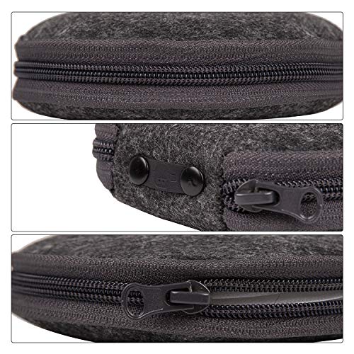 ELEZAY Small CD Case Round Felt 20 Capacity CDs Storage Wallet DVD Disc Holder Compact,Gray - color: A-Gray