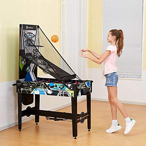 MD Sports 48" 12-in-1 Multi-Game Combo Table w/Air Hockey, Basketball, Foosball & More
