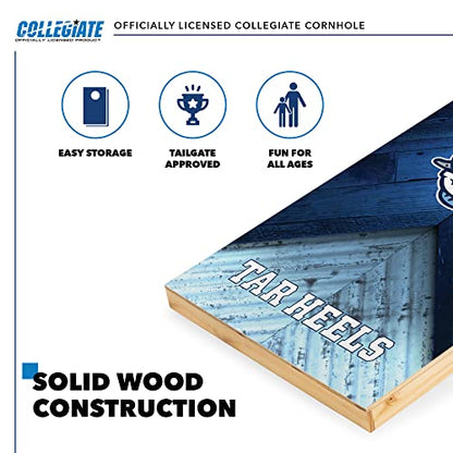 2' x 4' Regulation Size Solid Wood College Cornhole Set with Direct Print HD Team Graphics Great Gift for Any NCAA Fan! Bean Bag Toss Family Outdoor Game