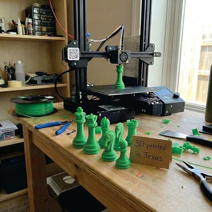 Staunton Chess Pieces Half Set, 17 Green Pieces, 3.75" King | Made in USA - color: Green