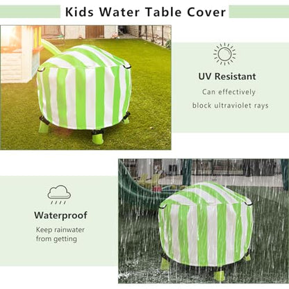 Water Table Cover Spiralin' Seas Waterpark Outdoor Sand Water Play Table Cover 34X34X18 inch-(Cover only)-Green - color: Green
