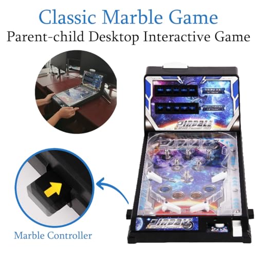 Portable Pinball Machine with Light and Sound Effects, Digital-Counter, Electronic Pinball Game Toys, Tabletop Pinball Toys for Children and Family