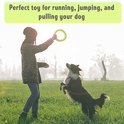 PetSpy Dog Ring Toy – Flying Ring for Outdoor Play, Floating Training & Fetch Toy for Throwing, Catching & Chewers – Durable EVA Flying Disc for Small, Medium & Large Dogs - size: Large, style: 1 Ring