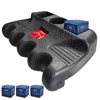 BALIKEN Cue Pool Stick Holder for Table, Cue Rest Weighted Billiards 2/3/4 Pool Cues Holder, Nicks Sticks, Cue Stick Case, Cue Rack with Chalk Holder, Mini Stick Holder, Non-Slip, 4 Cue - color: 4 CUE + Chalk