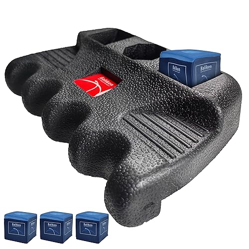 BALIKEN Cue Pool Stick Holder for Table, Cue Rest Weighted Billiards 2/3/4 Pool Cues Holder, Nicks Sticks, Cue Stick Case, Cue Rack with Chalk Holder, Mini Stick Holder, Non-Slip, 4 Cue - color: 4 CUE + Chalk