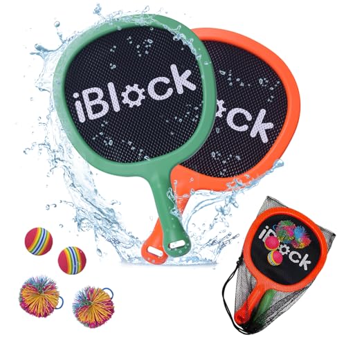 Portable Paddles and Bouncy Balls Set for Kids or Adults’ Indoor Outdoor Activities, Sport Game for Beginner or Intermediate, Swing Racket in Beach Pool Backyard Playground Lawn Park or Court