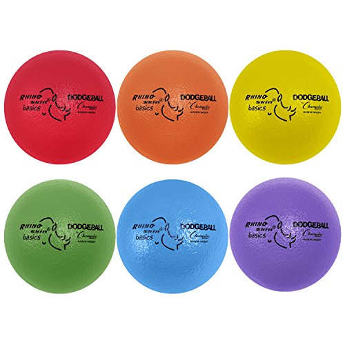 Champion Sports Rhino Skin Dodgeball Set – 6 Soft Foam Balls with Durable Coating, 6" or 7" for Gym, Playground Play - style: 7" Set of 6