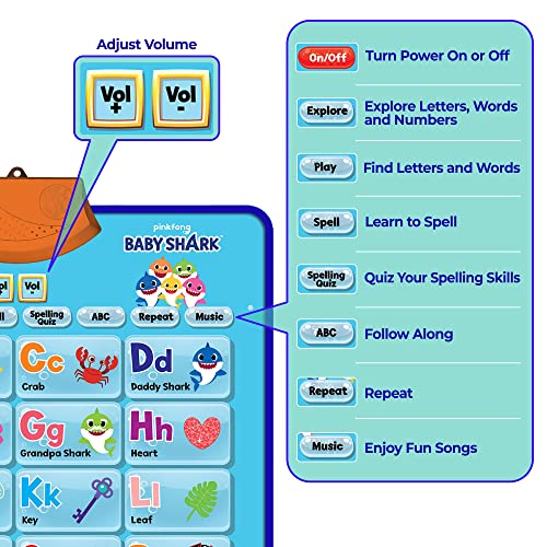 Baby Shark Alphabet & Number Learning Toys by Pinkfong, Educational Toddler Gift Set for Ages 1-3, Musical Mat, ABC Poster, Room Decor, Activities & Games, Baby Shark Toys for Boys & Girls Ages 2-4 | Educational Toddler Musical Mat, ABC Poster, Room Decor