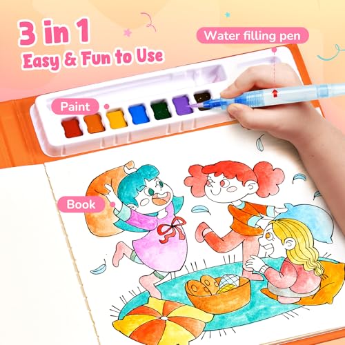 JoyCat Paint with Water Coloring Books, Art & Craft Activity, No Mess Art for Kids Ages 4-8, Craft Kits & Supplies, DIY Creative Activity, Gifts for Girls & Boys (Party) - style: Party