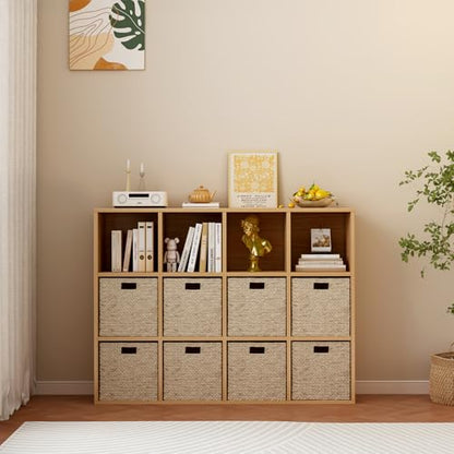 OSCHF 12-Cube Storage Shelf Bookcase, Oak - color: Oak, size: 12-Cube