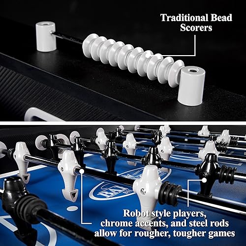 Barrington Foosball Multiple Styles Soccer Foosball Tables, Durable & Stylish Designs with Tabletop Sports Soccer Balls, Perfect for Family Game Rooms - style: 58 In. Irvine